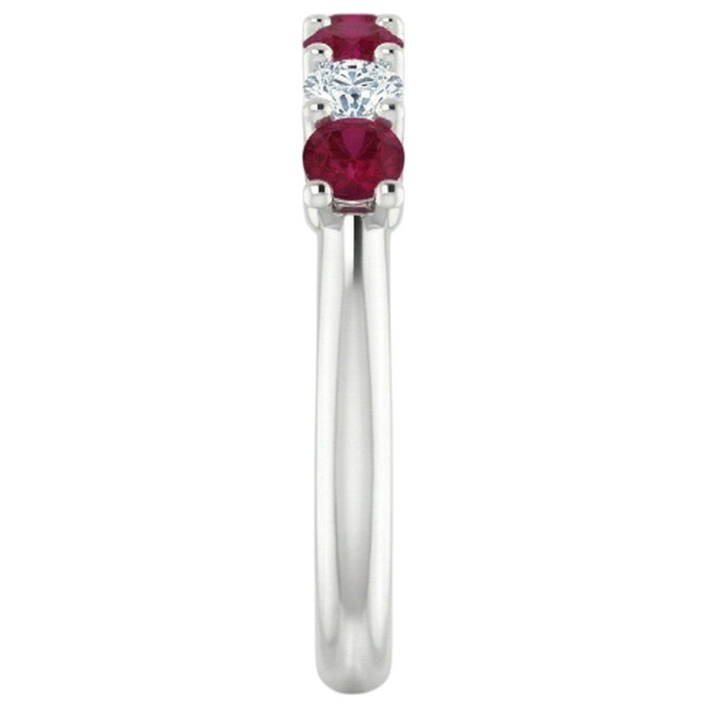 natural round ruby 1ct band profile view