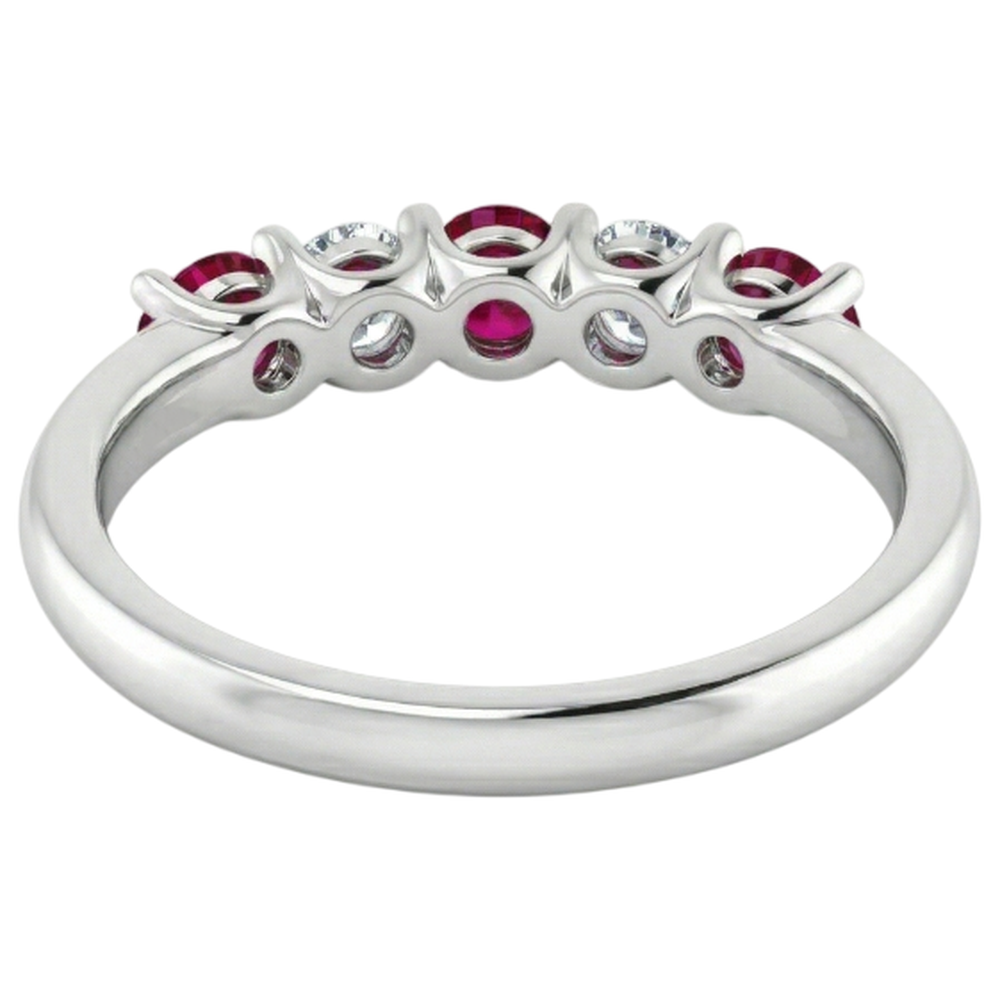 natural round ruby 1ct band with diamond accents
