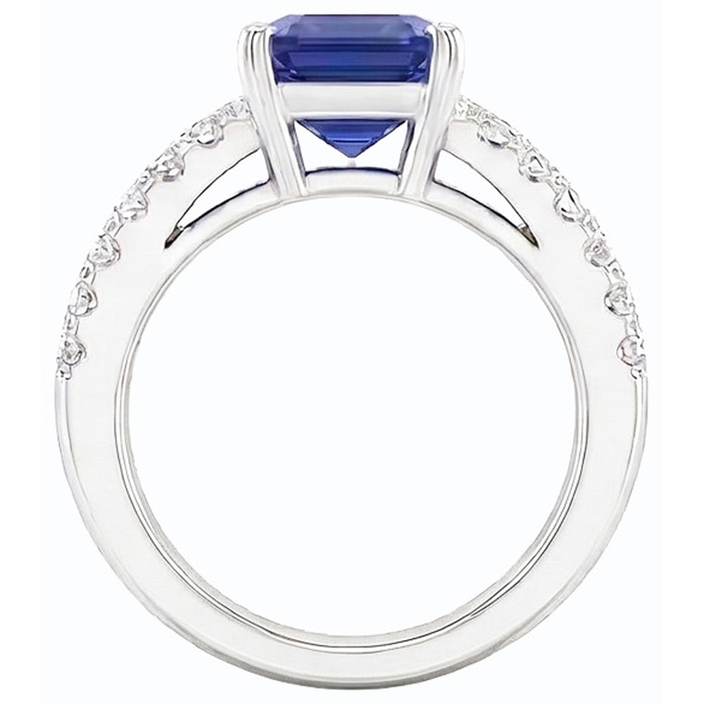 natural emerald sapphire 3ct ring profile view