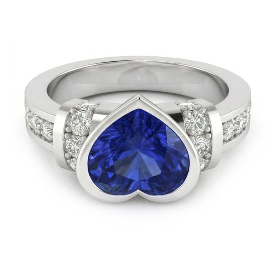natural round sapphire 4ct watch front view