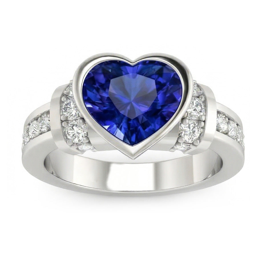 natural round sapphire 4ct watch side angle