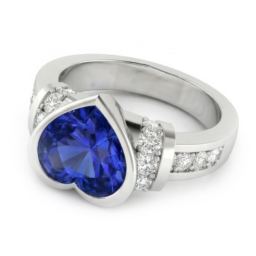 natural round sapphire 4ct watch close up detail