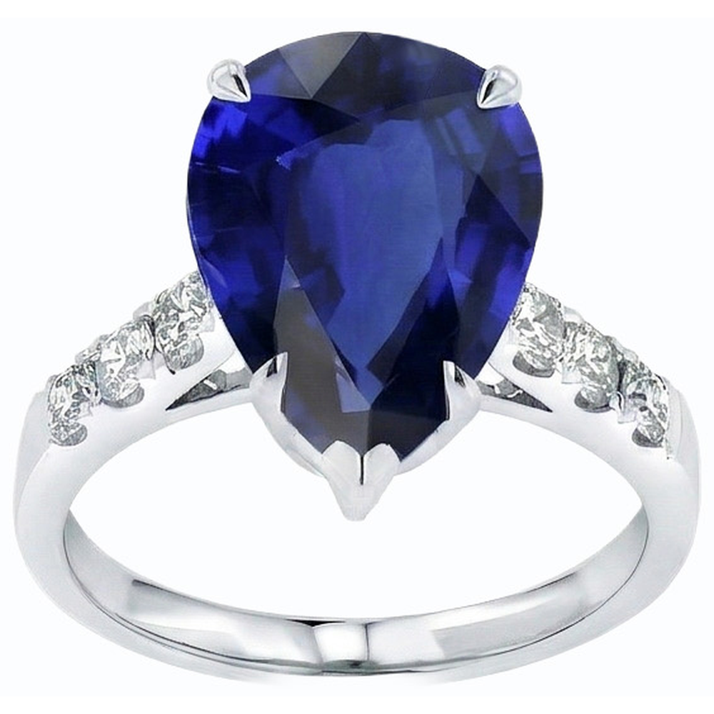 natural round sapphire 5ct ring side angle