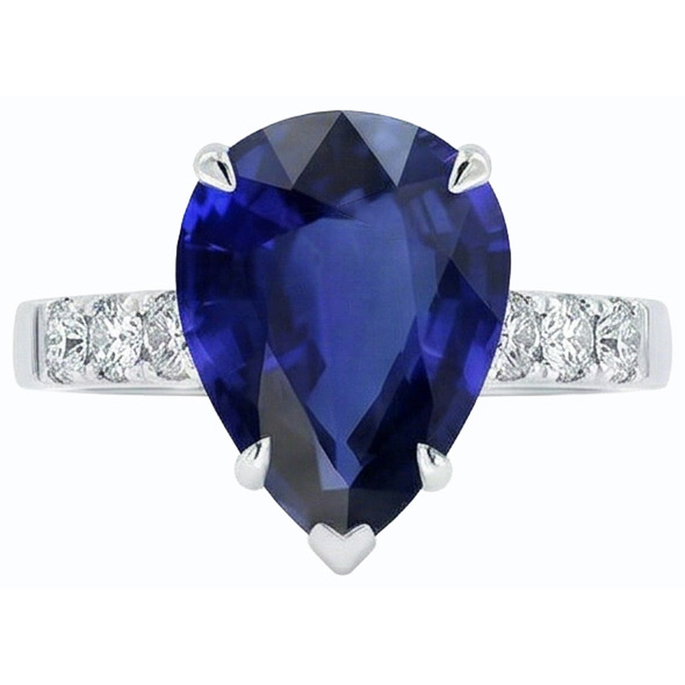natural round sapphire 5ct ring top view