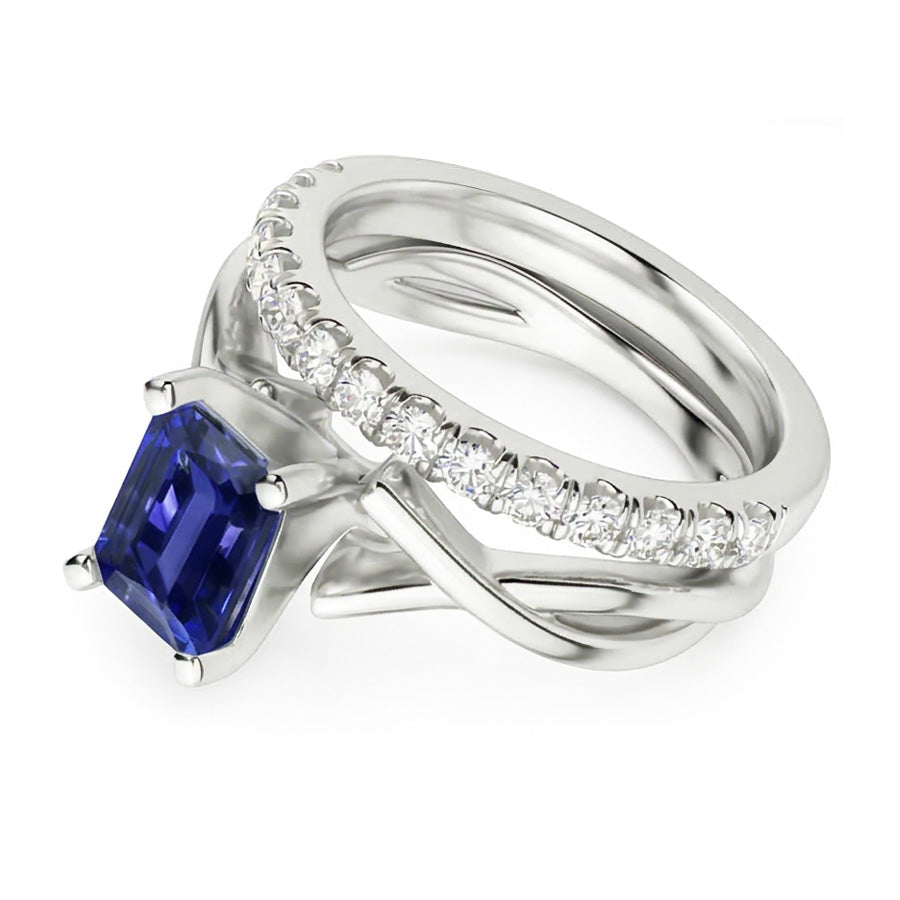 natural emerald sapphire 2.50ct ring close up detail