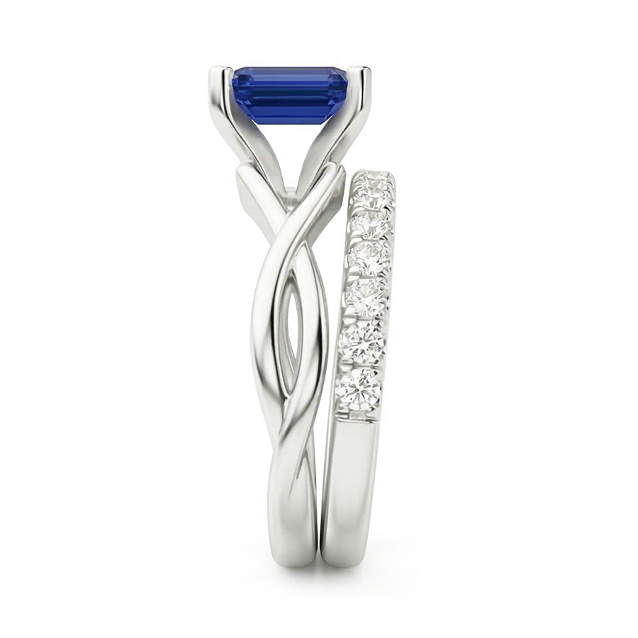 natural emerald sapphire 2.50ct ring top view