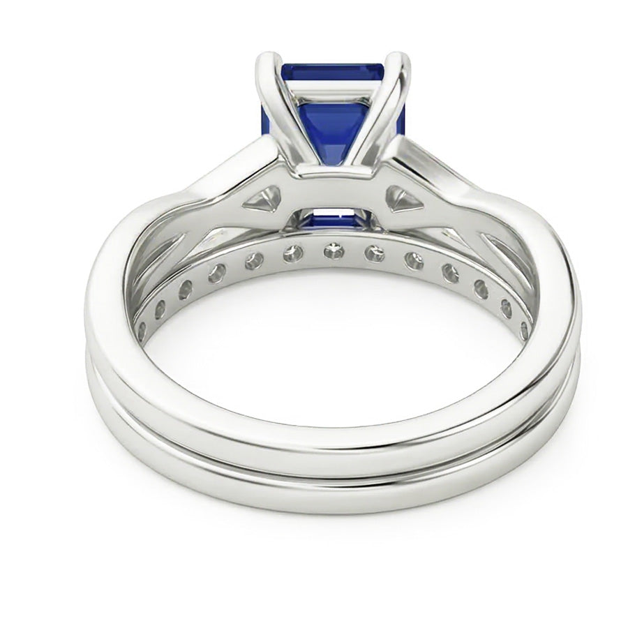 natural emerald sapphire 2.50ct ring profile view
