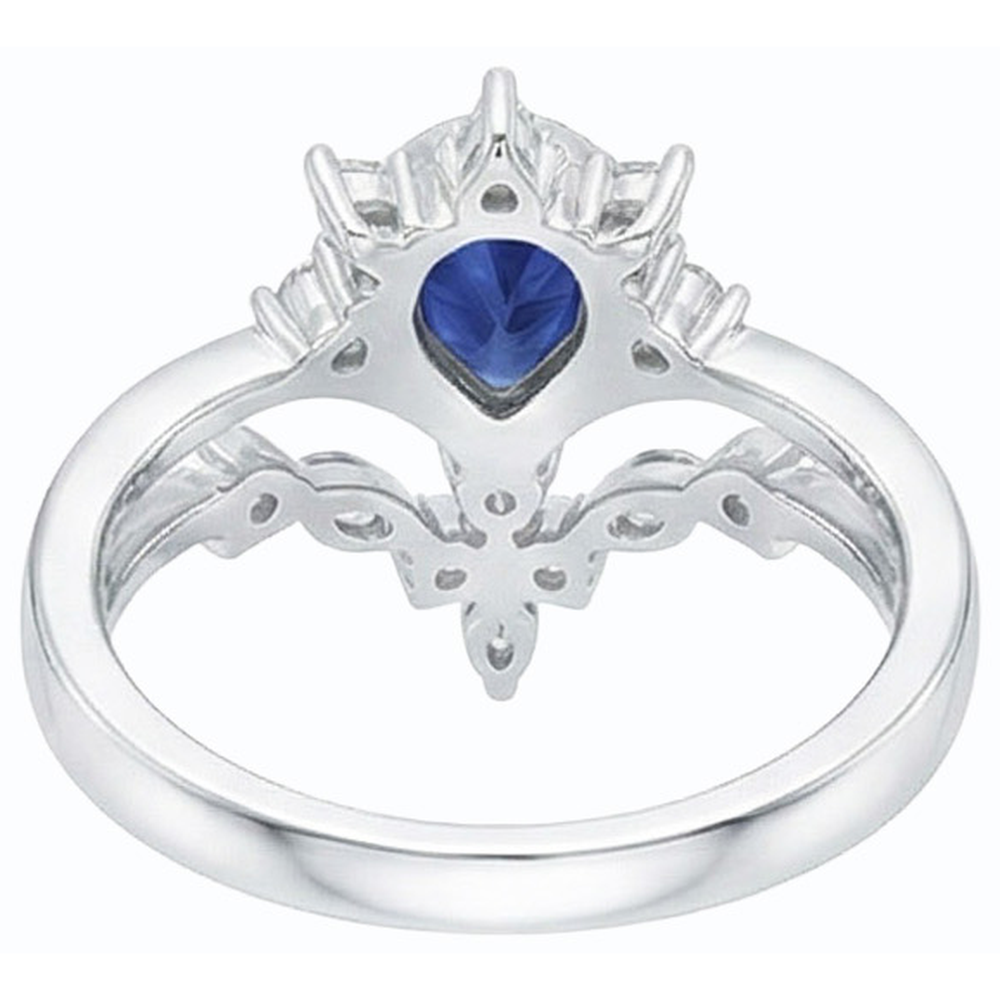 natural round sapphire 3ct ring side angle