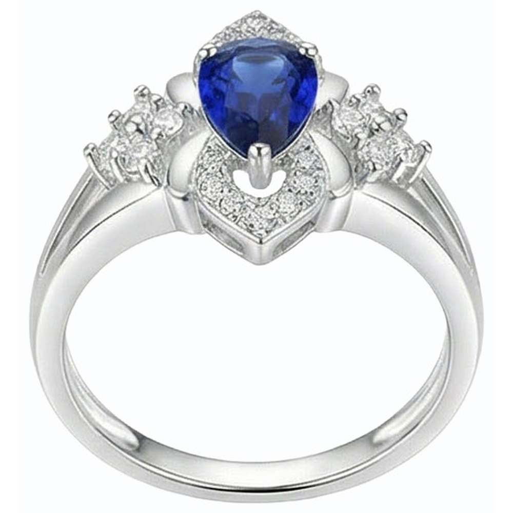 natural round sapphire 2.50ct ring close up detail