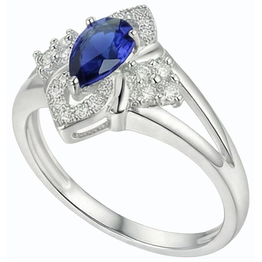 natural round sapphire 2.50ct ring top view