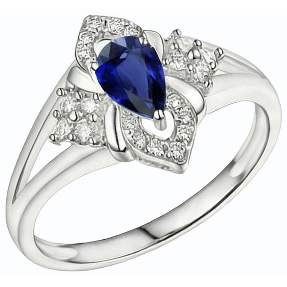 natural round sapphire 2.50ct ring profile view