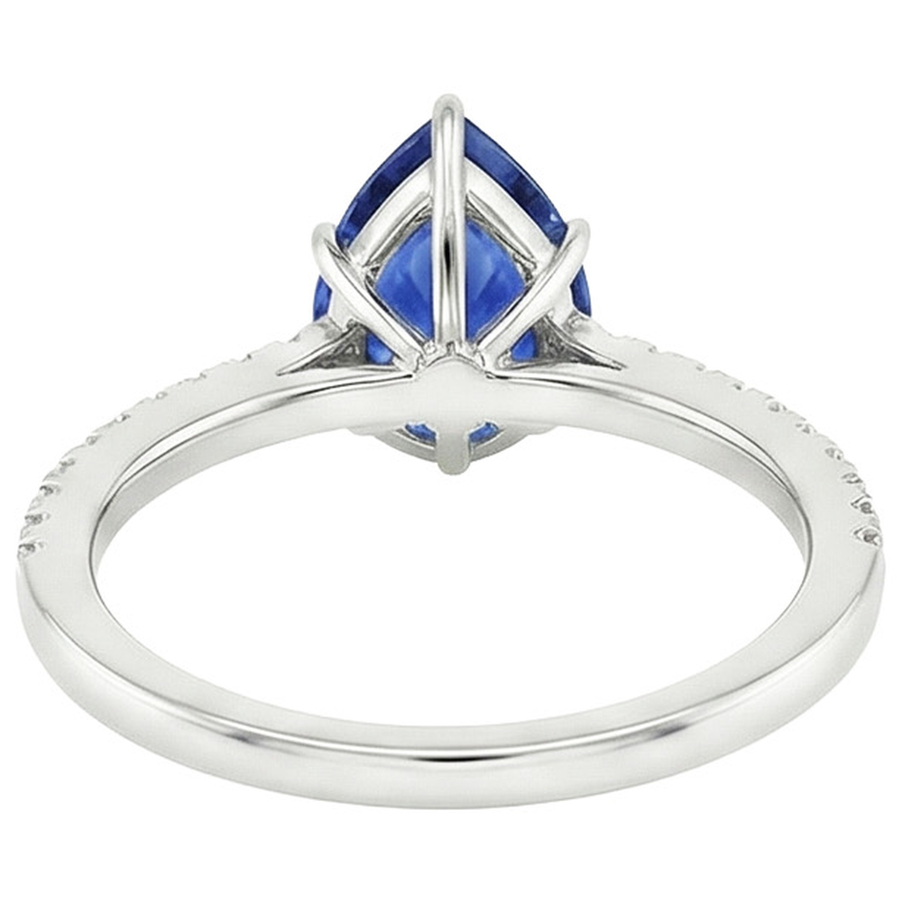 natural round sapphire 5.25ct ring side angle