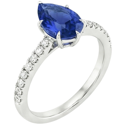Natural Sapphire Ring 5.25ct - White Gold 14K