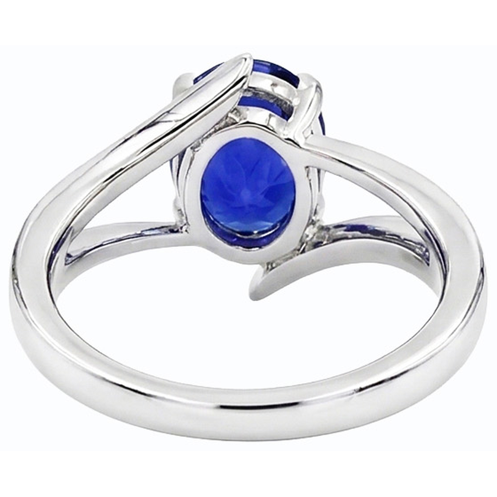 Natural Earth Mined Diamond ( Not Lab Grown ) and Sapphire Engagement Ring Oval Tension Style 2.50 Carats