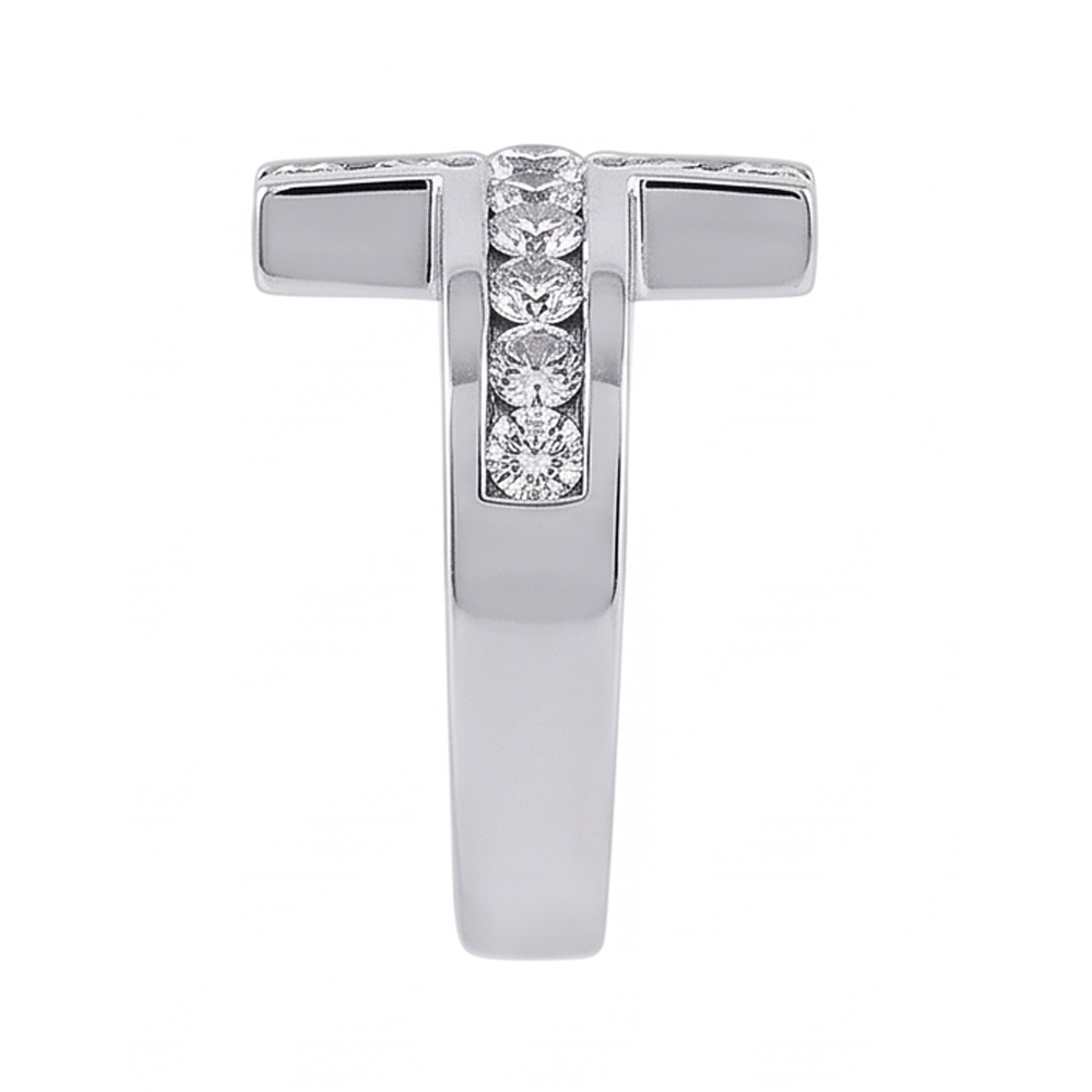 Natural Earth Mined Diamond ( Not Lab Grown ) s Cross Shape Engagement Fancy Ring 1.4 Ct. White Gold 14K