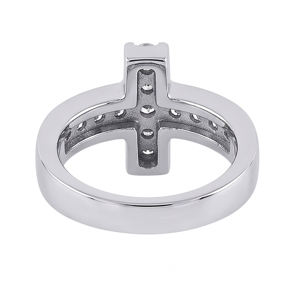 Natural Earth Mined Diamond ( Not Lab Grown ) s Cross Shape Engagement Fancy Ring 1.4 Ct. White Gold 14K