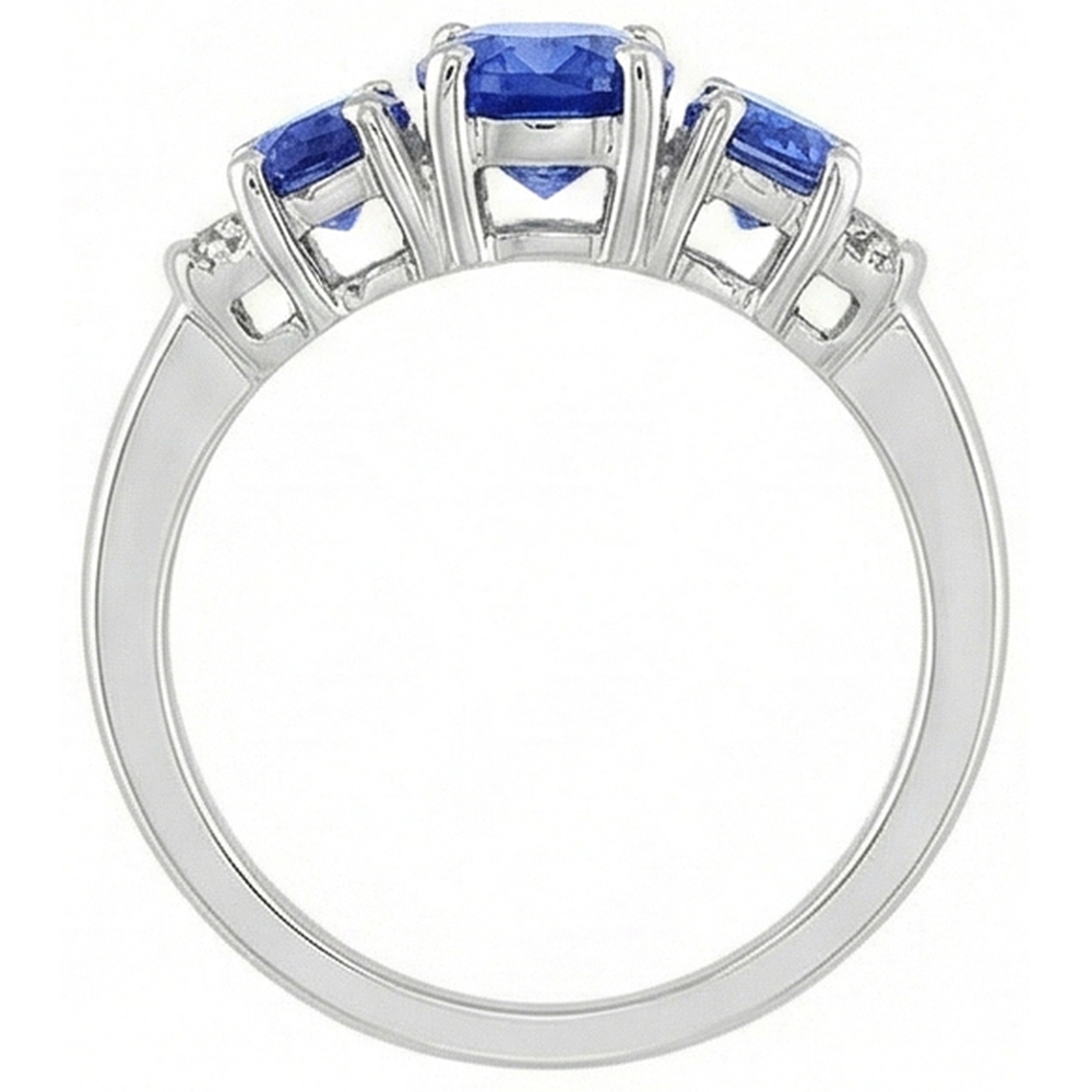 natural round sapphire 5.25ct ring profile view