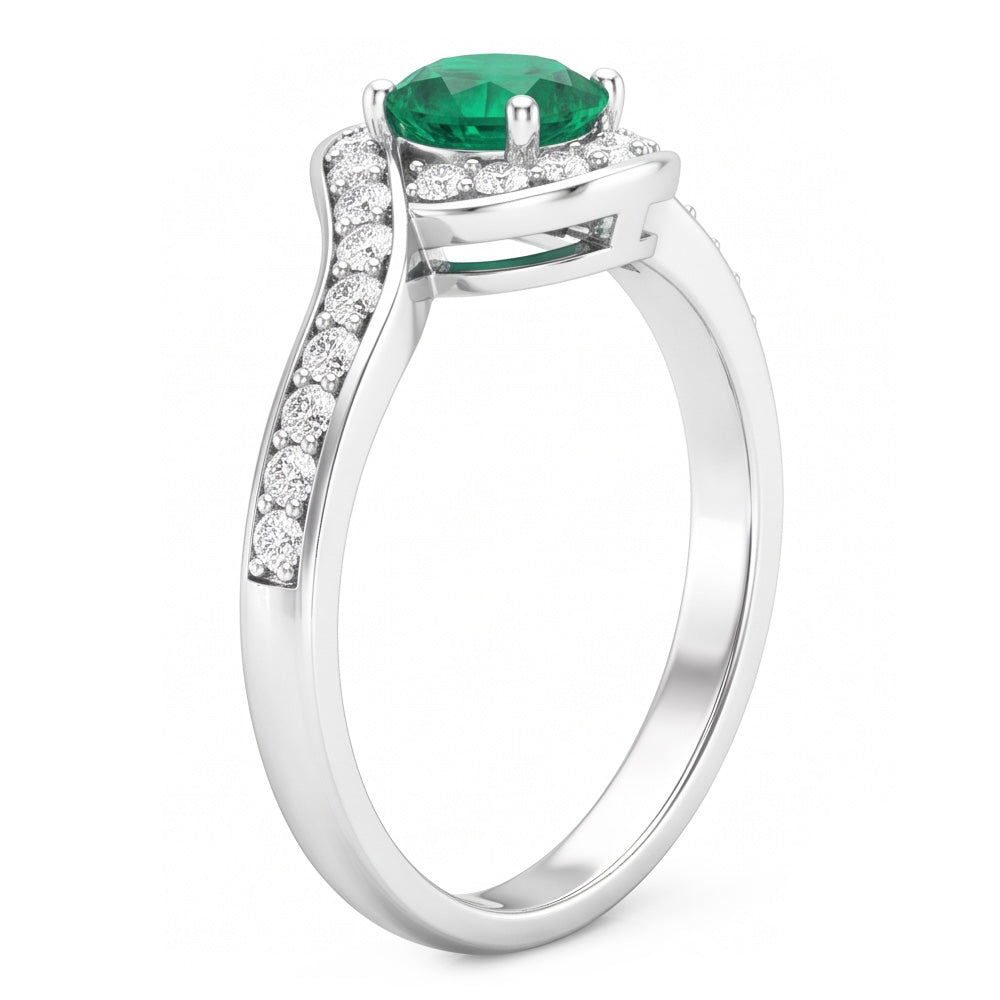 Natural Emerald Ring 2.26ct - White Gold 14K