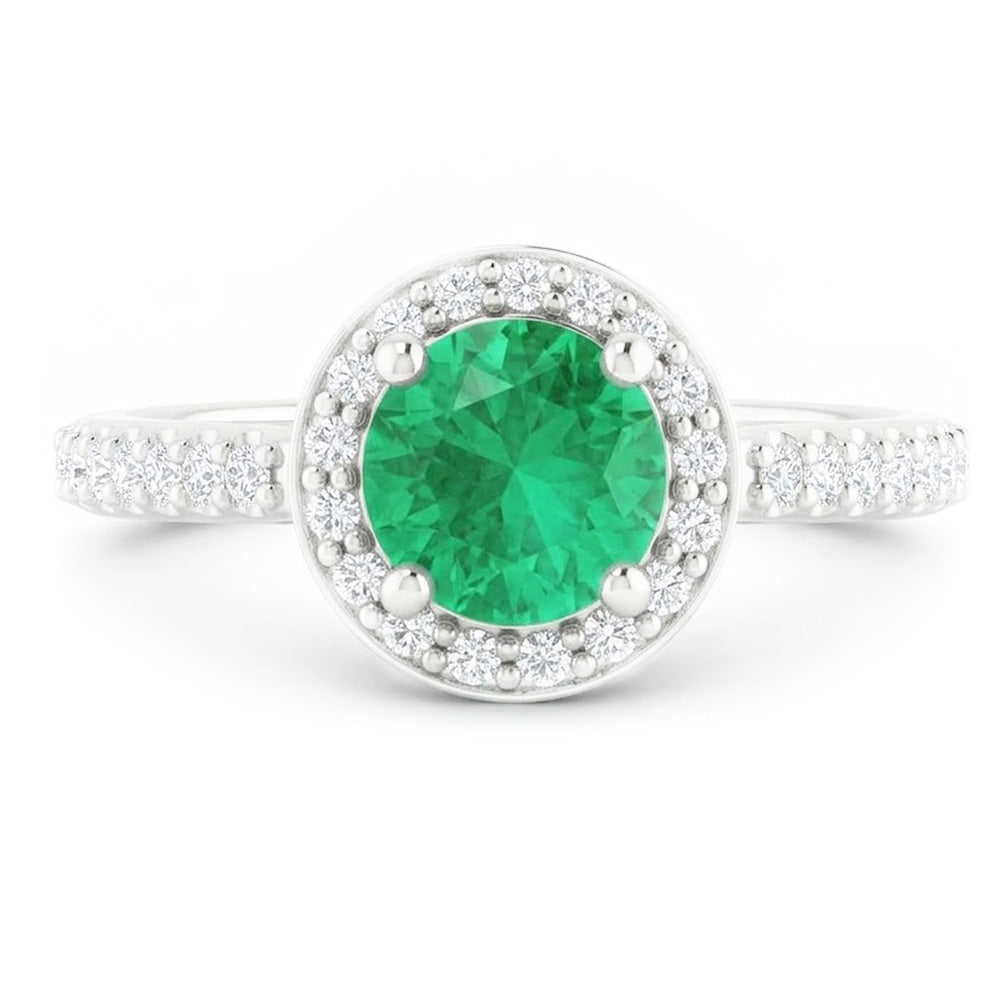 Natural Emerald Ring 2.50ct - White Gold 14K