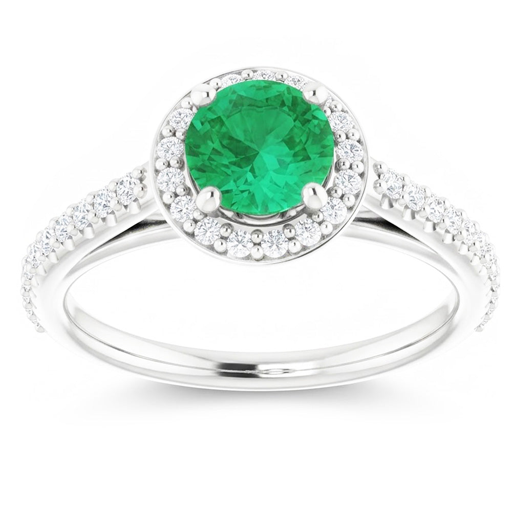 Natural Emerald Ring 2.50ct - White Gold 14K