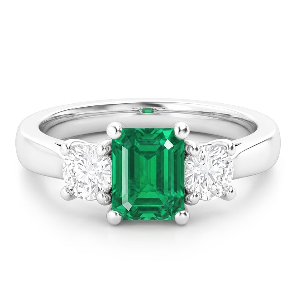 Natural Emerald Ring 2.70ct - White Gold 14K