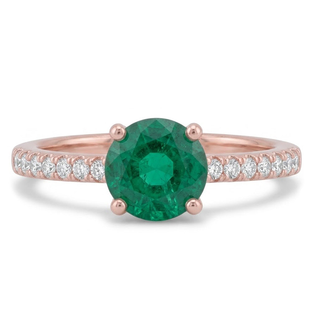 Natural Emerald Ring 3.20ct - Rose Gold 14K