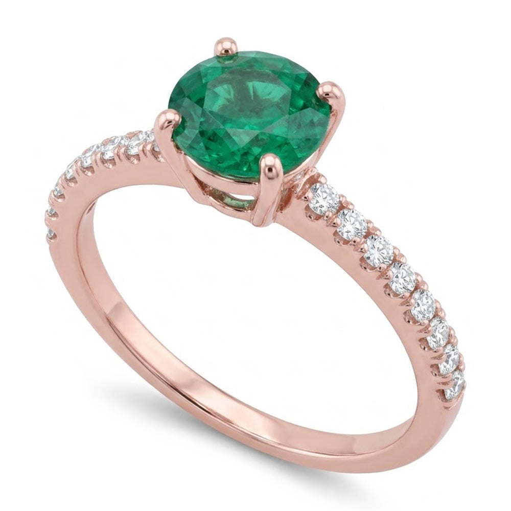Natural Emerald Ring 3.20ct - Rose Gold 14K