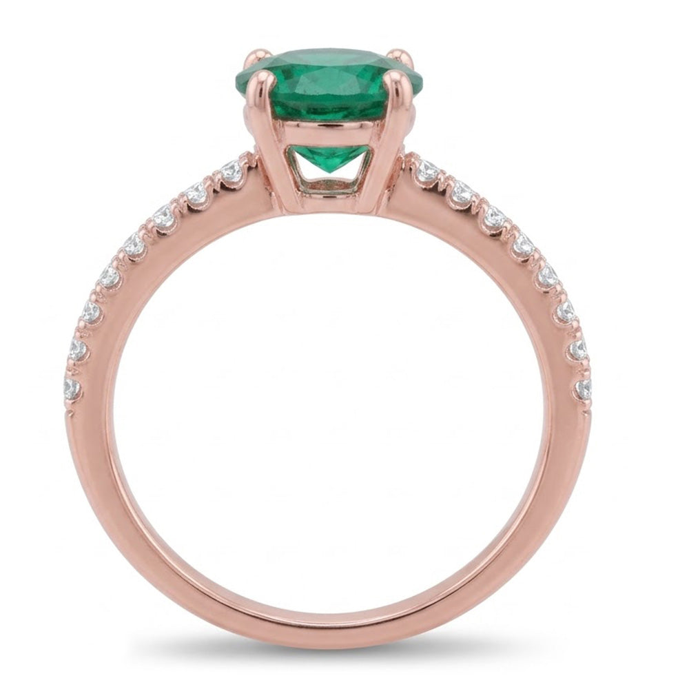 Natural Emerald Ring 3.20ct - Rose Gold 14K