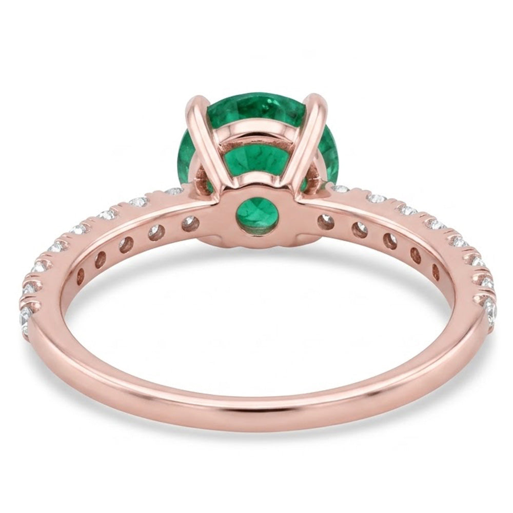 Natural Emerald Ring 3.20ct - Rose Gold 14K