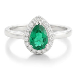 Natural Emerald Ring 3.75ct - White Gold 14K