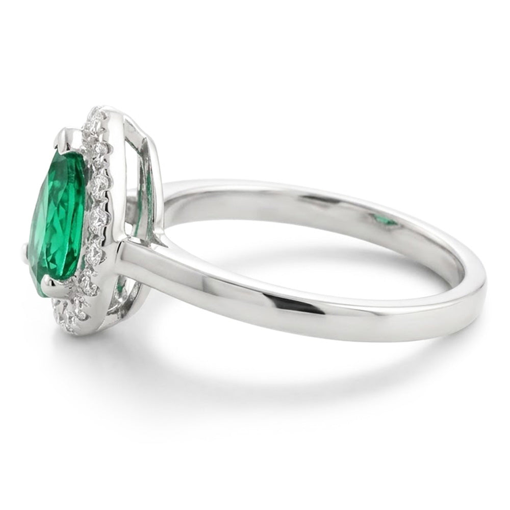 Natural Emerald Ring 3.75ct - White Gold 14K