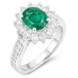 Natural Emerald Ring 4.75ct - White Gold 14K