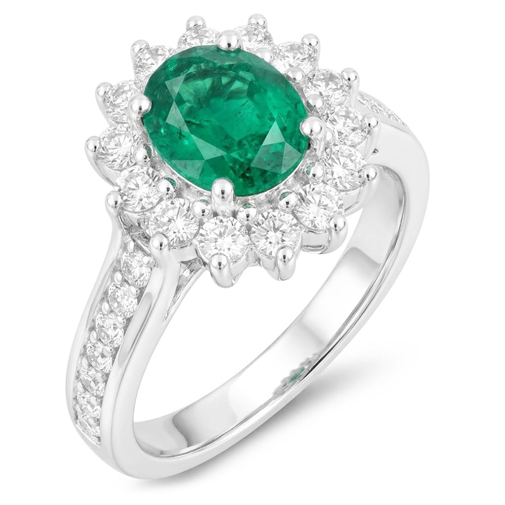 Natural Emerald Ring 4.75ct - White Gold 14K