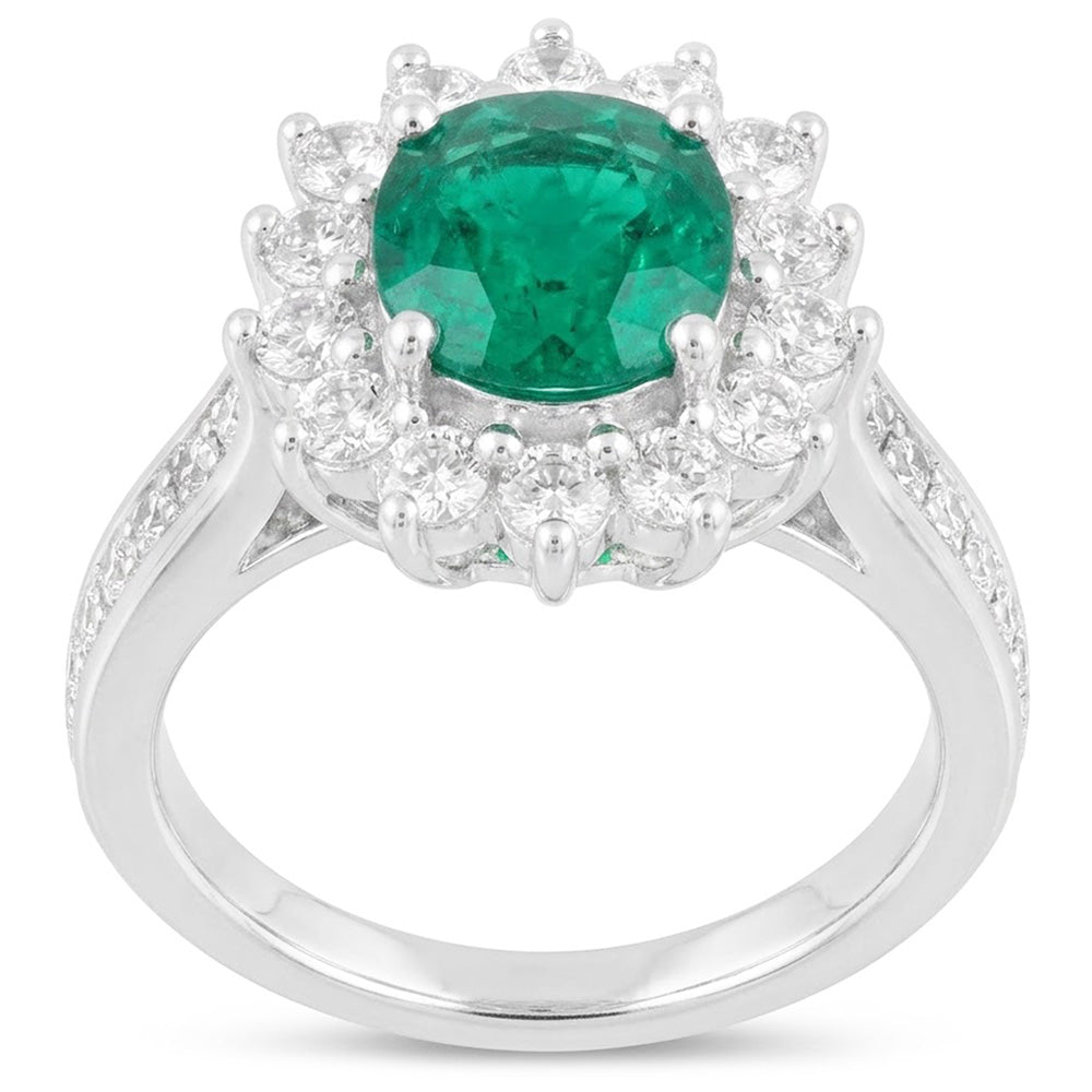 Natural Emerald Ring 4.75ct - White Gold 14K