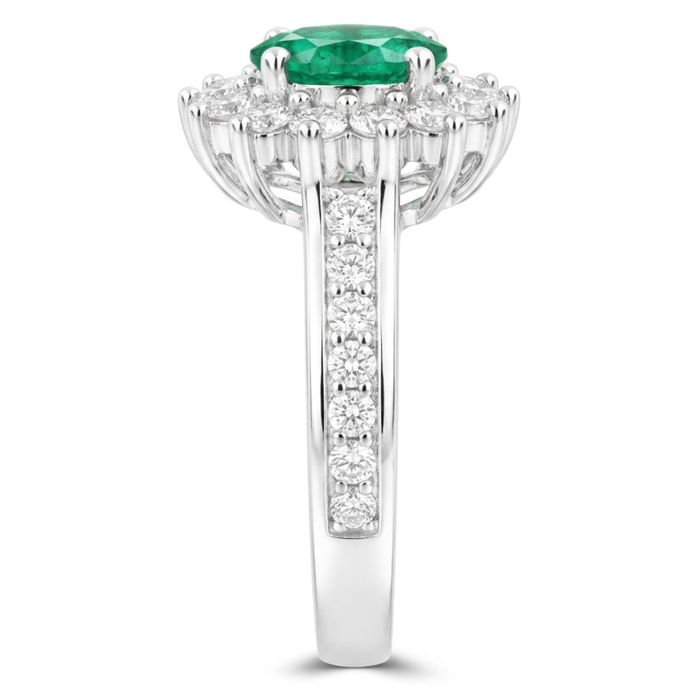 Natural Emerald Ring 4.75ct - White Gold 14K