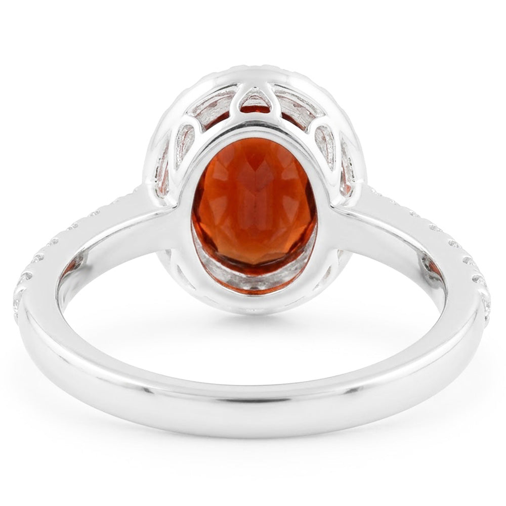 Natural Garnet Ring 13.25ct - White Gold 14K