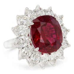 Natural Garnet Ring 13ct - White Gold 14K