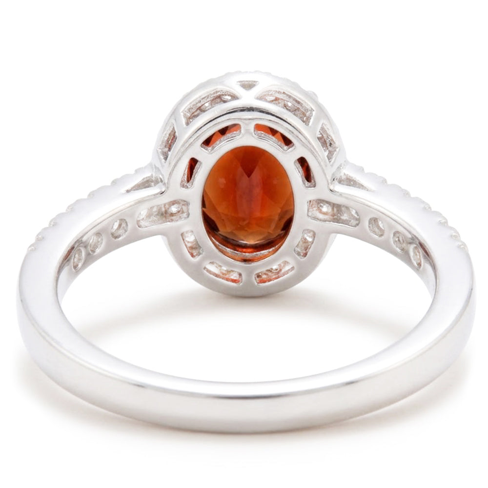 Natural Garnet Ring 13ct - White Gold 14K