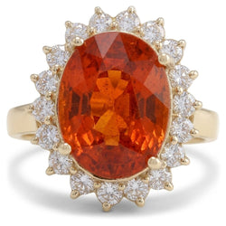 Natural Garnet Ring 14ct - Yellow Gold 14K