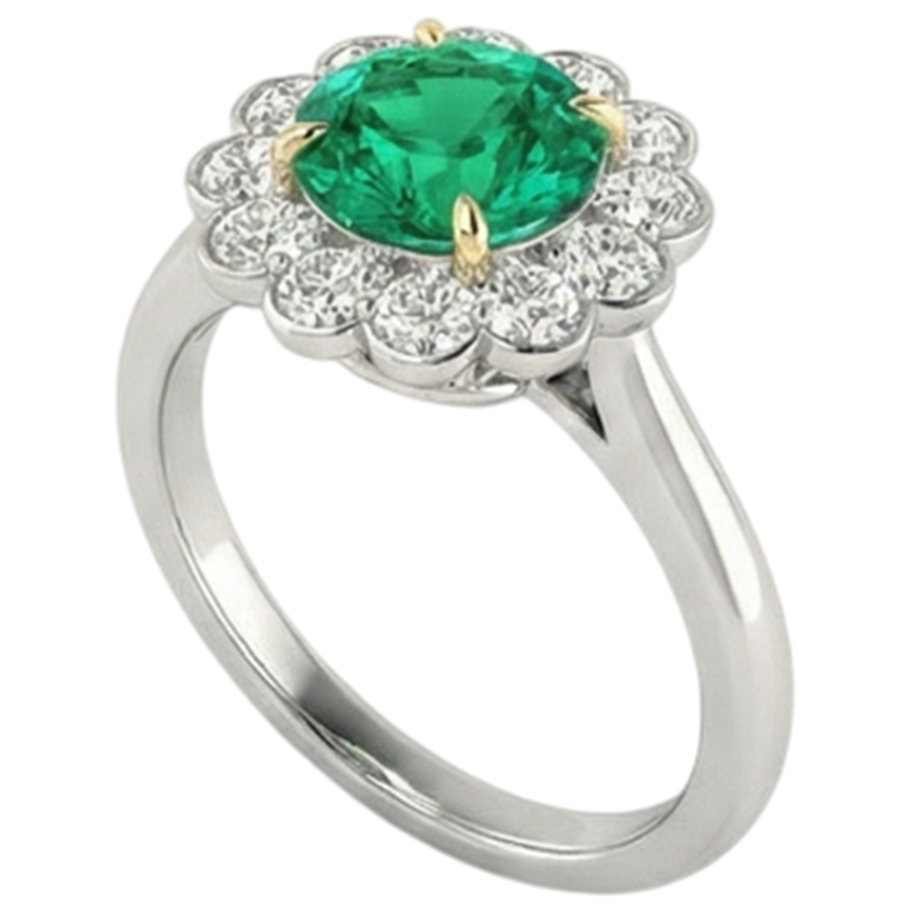 Luxury Emerald Gemstone Ring 2.50 ct – side view