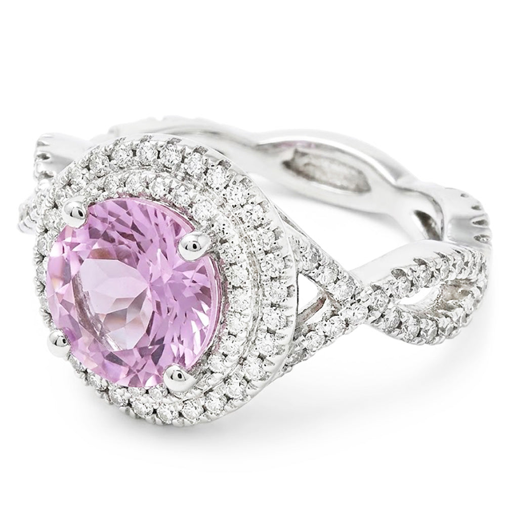Natural Kunzite Ring 11.10ct - White Gold 14K
