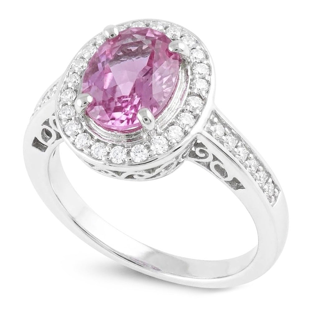 Natural Kunzite Ring 11.85ct - White Gold 14K