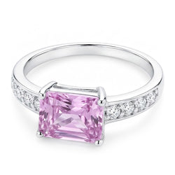 Natural Kunzite Ring 12.50ct - White Gold 14K