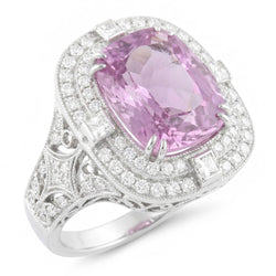 Natural Kunzite Ring 13.50ct - White Gold 14K