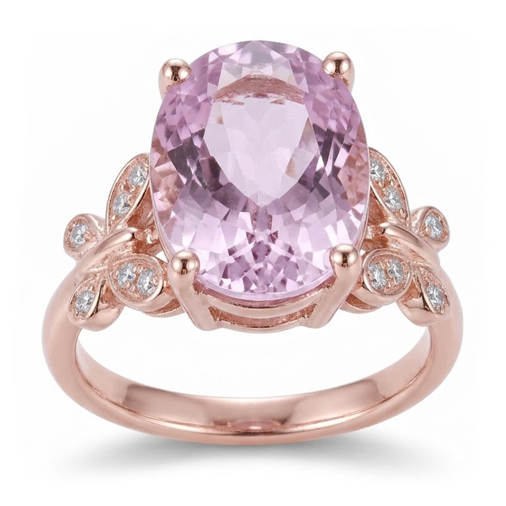 Natural Kunzite Ring 15.50ct - Rose Gold 14K