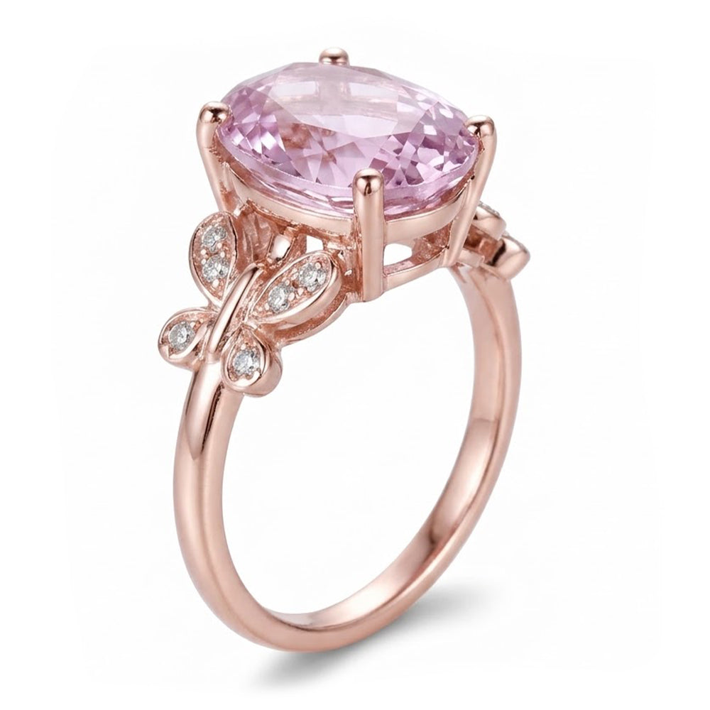 Natural Kunzite Ring 15.50ct - Rose Gold 14K