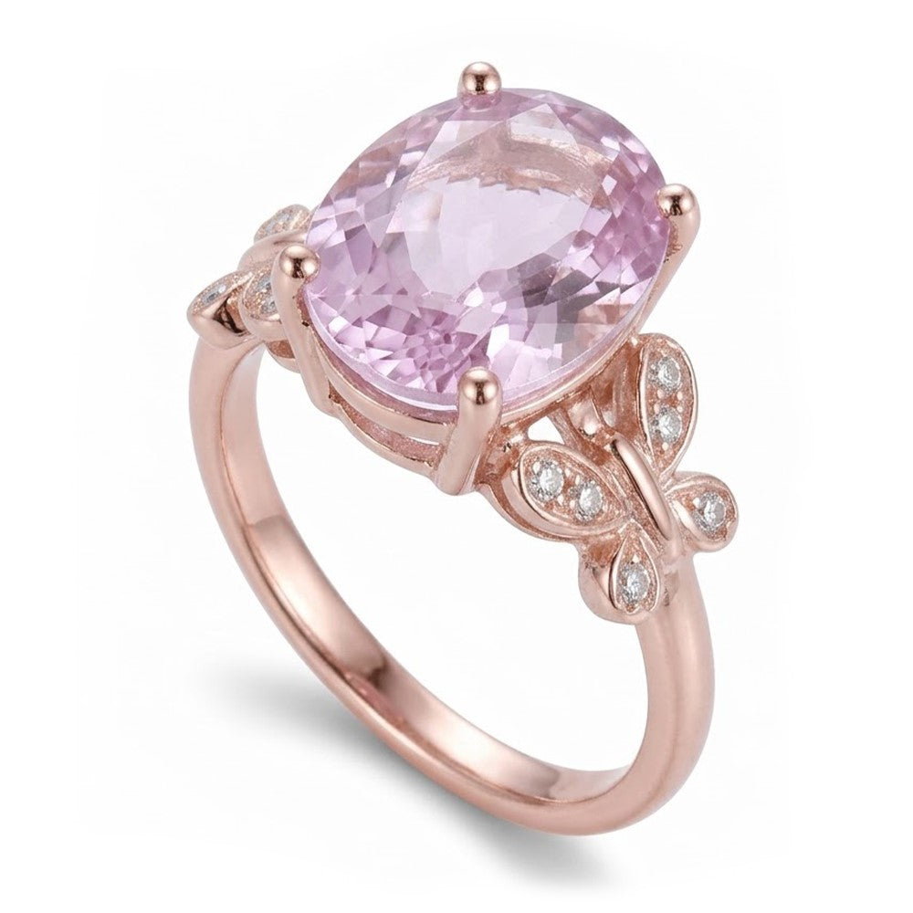 Natural Kunzite Ring 15.50ct - Rose Gold 14K