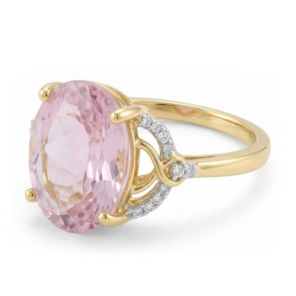Natural Kunzite Ring 15.50ct - Yellow Gold 14K