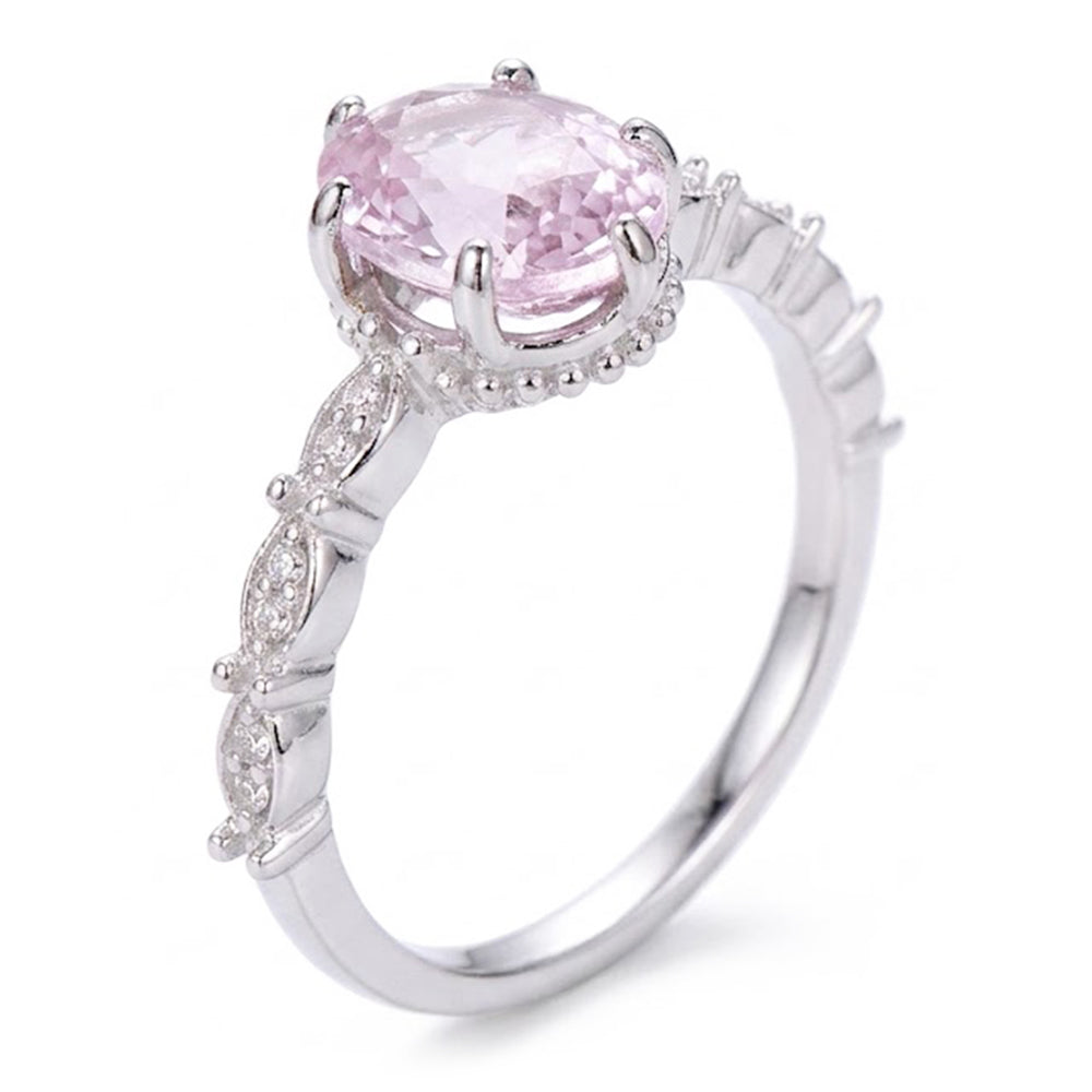 Natural Kunzite Ring 15.65ct - White Gold 14K