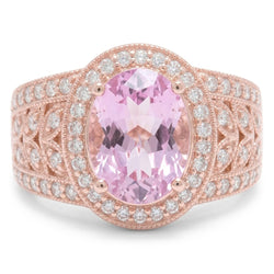 Natural Kunzite Ring 15ct - Rose Gold 14K